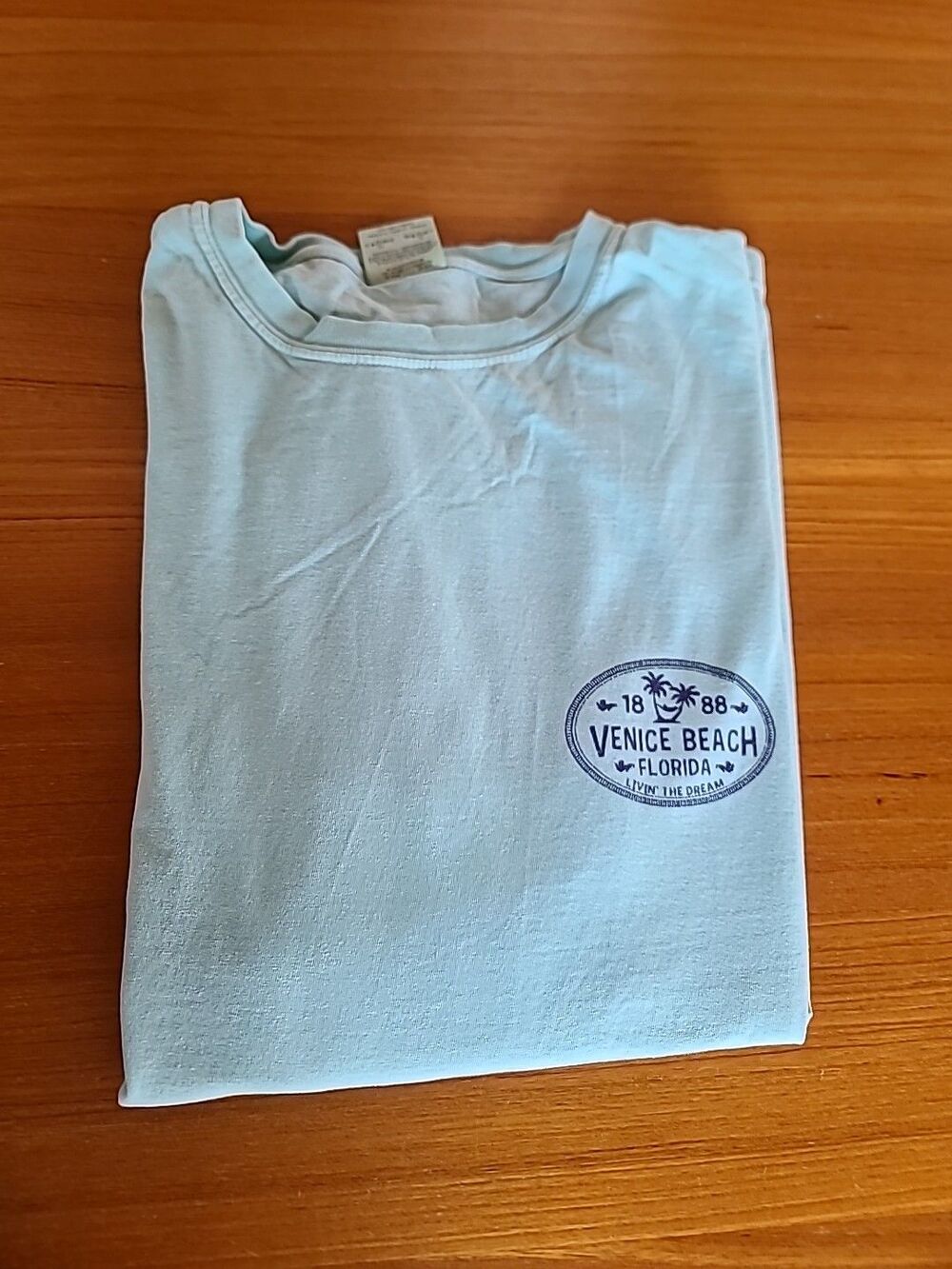 Venice Beach Florida Souvenir Long Sleeve Blue T-shirt Vintage